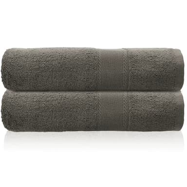 Sweet Needle 2 draps de Bain Charcoal Extra Larges (100 x 150 cm) – 100% Coton, très absorbants, séchage Rapide, Lourds, idéal pour hôtel, Salle de Bains, Douche, Spa, Plage, Piscine et Utilisation