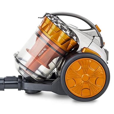 H.Koenig STC60 Aspirateur sans sac Multicyclonique traineau Compact+ orange, Classe énergétique AAA, filtre HEPA, Silencieux, Puissant, Efficace,Inclus brosse, suceur plat 2 en 1