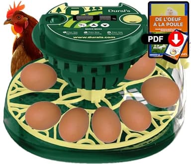 Dural's DX3® | Couveuse œuf automatique | Professionnel & Haute Précison | Certifiée CE | Contrôle de la Température & Humidité | Oeufs de Poule, Caille, Canard | Retournement Œuf automatique (DX3)