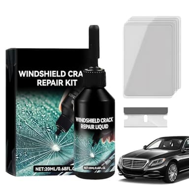 Kit Reparation Pare Brise, Colle Pare Brise Voiture Brise de Voiture Réparation Pare Brise, Kit de Réparation de Verre Fissuré, Toile D'araignée, étoile, Entaille, Croissant de Lune Demi Lune (1pcs)