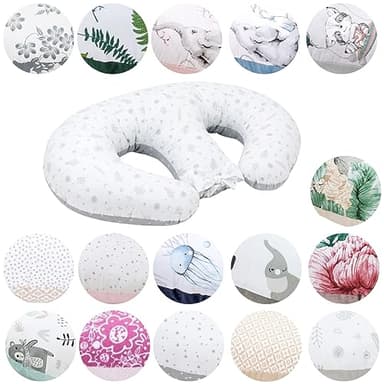 Bellochi Coussin d'allaitement Jumeaux avec Housse Coussin Allaitement - 100% Coton - Oreiller Allaitement Multifonction (Star Copse)