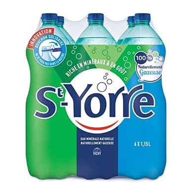 ST YORRE - Eau Minerale Naturelle Naturellement Gazeuse 6X1.15L - L'unité - Offre Special