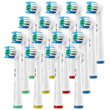 OralVista Brossette Oral-B Compatibles, 16-Pack Tête Brosse à Dent Oral B Compatibles - Haute Qualité, Nettoyage en Profondeur, Brossette de Rechange pour Gencives Sensibles