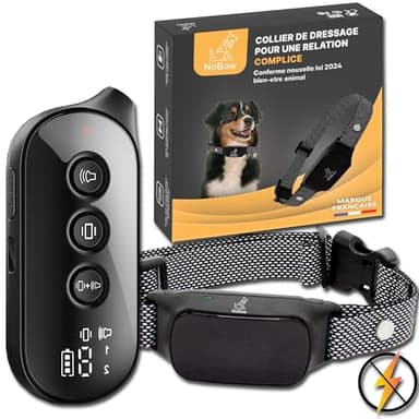 Collier de Dressage pour Chien Porte XXL 300m, Conforme Nouvelle Loi 2024 Bien-Être Animal, Collier Anti aboiement, Collier Anti Fugue Chien, Collier Electrique pour Chien, sans Choc électrique
