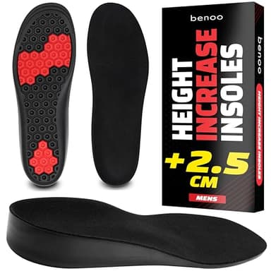 Semelles rehaussantes hommes (+2,5 cm) – Talonnettes ajustables, confortables et découpables pour un gain de hauteur instantané. Rehausseurs de chaussures avec inserts adaptés (43-45)