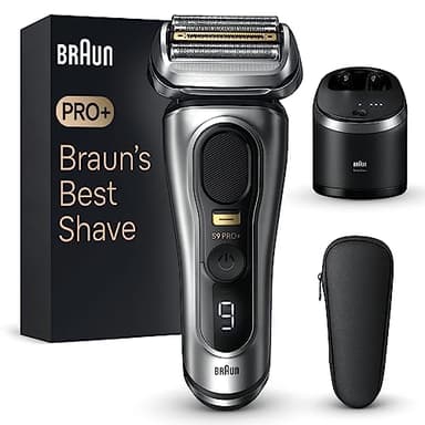 Braun Series 9 PRO+ 9467cc, Rasoir Électrique Pour Homme, 5 Éléments De Rasage, Tondeuse De Précision Intégrée, Station SmartCare, Étanche, 60 Min D'autonomie, Fabriqué En Allemagne, Argent