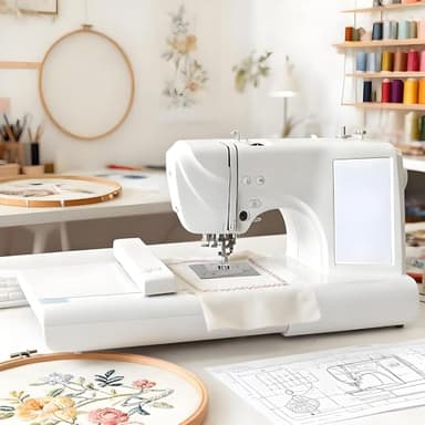 HuanSebesity Machine à Coudre Portable,Machine à Broder Entièrement Automatique,Machine à Coudre Et à Broder avec écran Tactile LCD 7,Prise en Charge De L'importation USB