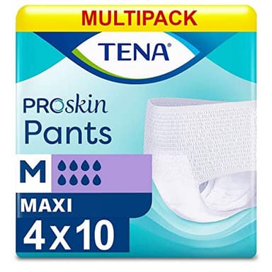 Tena Lot de 4 boîtes de 10 couches pour adulte Maxi Medium (hanches 80-110 cm)