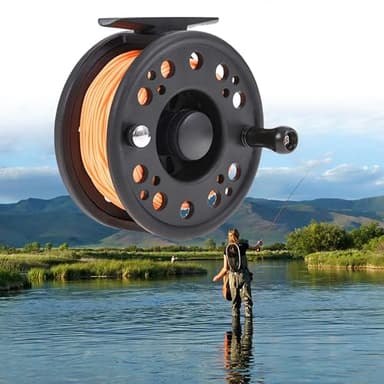 GLA7/8 GLA5/6 Moulinet pour Pêche à la Mouche, avec Requises Ligne de Pêche à la Mouche, Durable, avec la Roue de Ligne Gauche/Droite Décalé Accessoire de Pêcheur à la Main (Orange GLA7/8)
