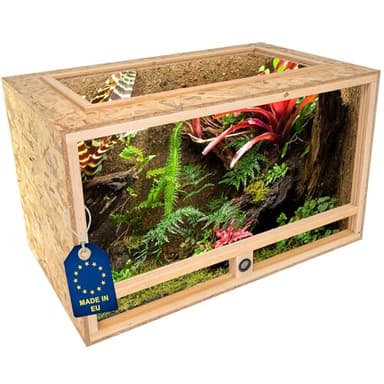 ITA Terrarium pour Tortues 120x60x60 cm avec Toit Ouvert & hygromètre intégré - Terrarium en Bois OSB-3 - pour Tortues et Autres Animaux - Produit UE