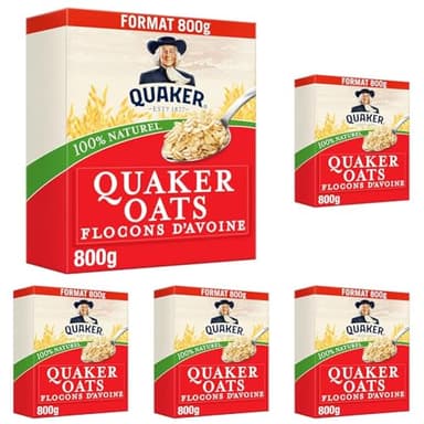 Quaker OATS Flocons d'Avoine, Format Familial 800 g (Lot de 5)