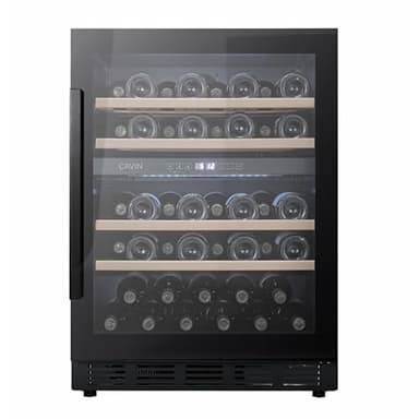 Cavin Cave à vin encastrable, Arctic Collection 60D Fullglass Noir, deux zones de température, contenir jusqu'à 46 bouteilles, une porte en verre anti-UV, éclairage LED blanc, silencieux
