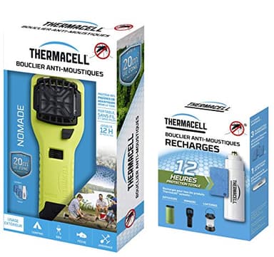 Thermacell THNOMADVERT Bouclier Anti-Moustiques-Portable Nomade Vert + Recharge Incluse pour 12H de Protection par Recharge