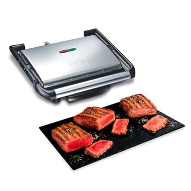 Tefal Gril Viande Panini Multifonction 2000 W Rangement Vertical GC241D12 Noir/Argent