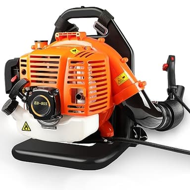 LabTEC 2 Stroke Gas Powered Leaf Blower, 43CC Petrol Backpack Leaf Vacuum, Speed-Adjusted Cordless Garden Blower for Cleaning Patios Leaves Grass Cutting Blowing Shredding Dusting Snow Removing