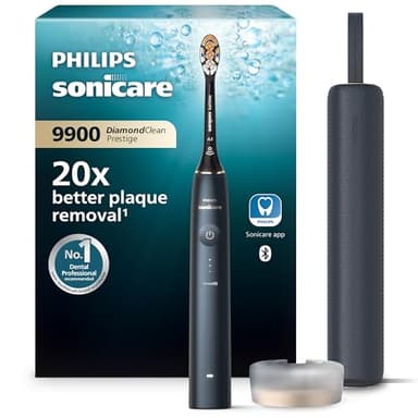 Philips Sonicare DiamondClean Prestige 9900 - brosse à dents électrique avec 1 tête de brosse A3 Premium tout-en-un et un boîtier de charge couleur bleu nuit (modèle HX9992/12)