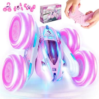 NLMWTI Voiture Télécommandée Enfant, 360° Rotation Voiture Télécommandée Monster Truck, 2.4GHz RC Radiocommandee Jeux Extérieur Jouet Cadeau pour Garçon Fille 3+ Ans