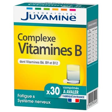 JUVAMINE - Complexe vitamines B - 30 comprimés - Fatigue et Système nerveux - Garantit 100% des besoins quotidiens en 8 vitamines du groupe B - Fabriqué en France