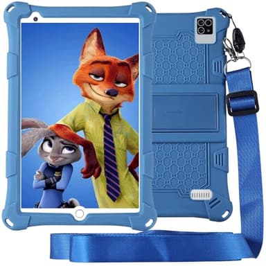 niuniutab Tablette Enfants, 8 Pouces, Android, 6+10 RAM, 128Go ROM (Carte TF 256 Go), certifiée Google, Logiciel Enfant préinstallé, Wi-FI, étui Antichoc, Cadeau pour Enfants (Bleu)