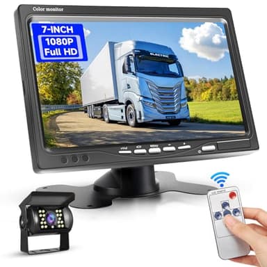 Podofo Caméra de recul avec de Moniteur HD 7'' 10M Câble IP69 Electronique Vision Nocturne de Voiture pour SUV Van RV Car Installation Facile Camera Filaire DC 12-24V