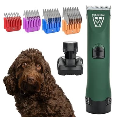 Cavapoo Tondeuse professionnelle sans fil pour chien avec lame 10F et 4 peignes guides