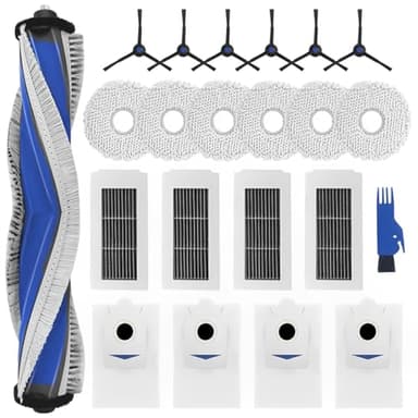 SOBEAU Accessoires pour ECOVACS DEEBOT X5 Omni /X5 Pro, 1 Brosse Principale, 4 Filtres HEPA, 6 Brosses Latérales, 6 Chiffon, 4 Sacs à Poussière, Pièces de Rechange pour DEEBOT X5 Omni Aspirateur