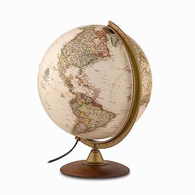 Tecnodidattica – Globe terrestre NATGEO Explorer Executive | Cartographie officielle physico-politique National Geographic Executive | Lumineux et rotatif | Textes en français | Diamètre 30 cm
