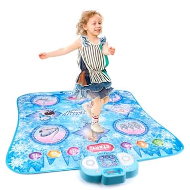 Souvik Tapis de Danse Fille, Tapis de Musical pour Enfants, 8 Boutons, 9 Niveaux de Difficulté, Musique Intégrée, 2 Modes(Défi&Mémoire), Cadeau d'anniversaire de Noël pour Garçons Filles de 3 4 5 6 7+