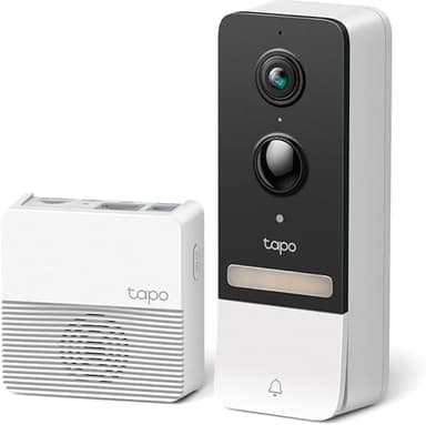 TP-Link Tapo 2K(5MP) Sonnette sans Fil avec Caméra D230S1,Visiophone sans Fil Sonnette Extérieure Étanche IP64 avec Batterie,Hub carillon inclus, Détection De Mouvement PIR,Vision Nocturne en couleurs