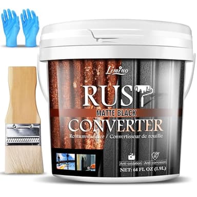 Convertisseur de Rouille - Peinture Antirouille et Apprêt Métal Noir - Dissolvant de Rouille, Effet Anti-Rouille Durable, Peinture Inhibiteur de Rouille pour Voitures et Surfaces Métalliques (1892ml)