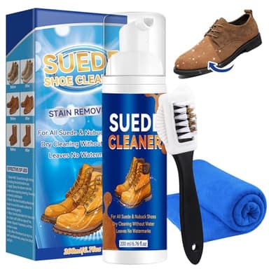 Kit Nettoyage Chaussure 200ml, mousse Nettoyant Chaussure pour Nettoyant Daim Chaussure, efficace et délicat, idéal pour sneakers, bottes, cuir et accessoires, préserve couleur et souplesse (Blanc)