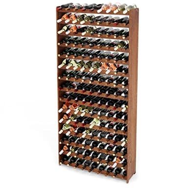 Lenmar Série RW Casier à vin en bois pour bouteilles, anthracite, marron, naturel, RW-3, 13-15 couchés, pour 91-135 bouteilles, vin, casier à bouteilles (marron, RW-3-135, 198 x 92 x 26,5, pour 135