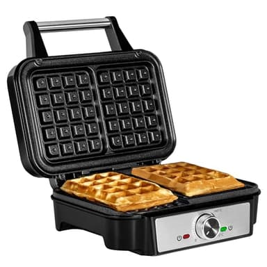 ZEEGMA GOFREE CHEF Gaufrier Haute Puissance 1200 W pour Gaufres Belges, Double Revêtement Antiadhésif, Contrôle de la Température, Indicateur de Cuisson, Gaufres Épaisses, Grille Profonde (CHEF)