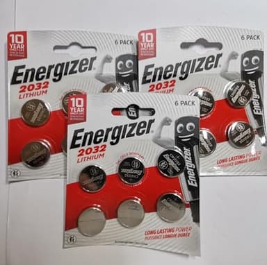18 x Energizer CR2032 Coin Lithium 3V Battery Batteries for Watches Torches Keys