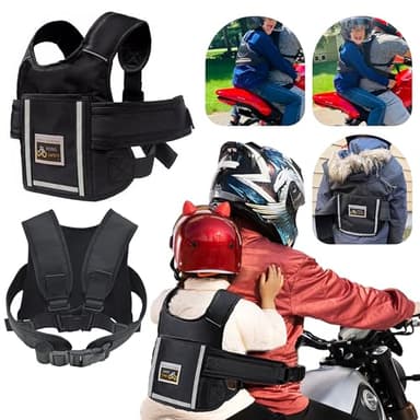 Harnais de Sécurité Moto Enfant Réglable Poche et Matériau Réfléchissant pour Garçons et Filles de 1 à 12 Ans