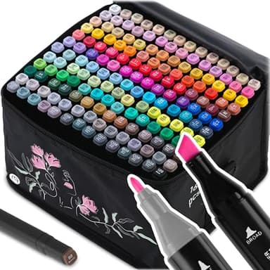 Nukido Lot de 168 marqueurs à alcool avec pochette double face étanches