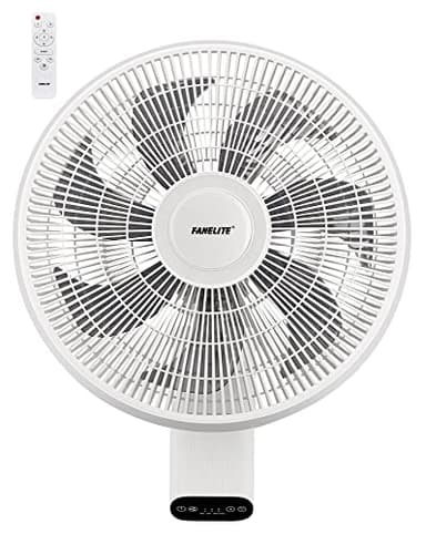 Fanelite - Ventilateur mural FW40-DC - Moteur DC - Diamètre 40 cm - 7 vitesses - Avec télécommande - Minuterie - Grille et hélice plastiques - Oscillant ou fixe - Installation facile - Silencieux