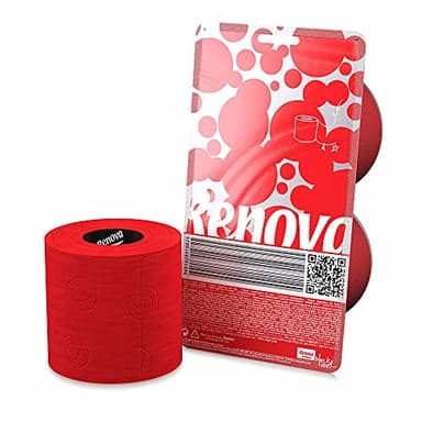 Lot de 2 rouleaux de papier toilette 3 plis Rouge