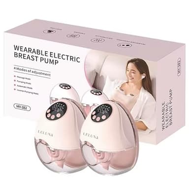 Tire-lait électrique sans fil, mains libres, 4 modes, portable, rechargeable, forte aspiration, faible bruit, bride confortable (2, 2, au compt)