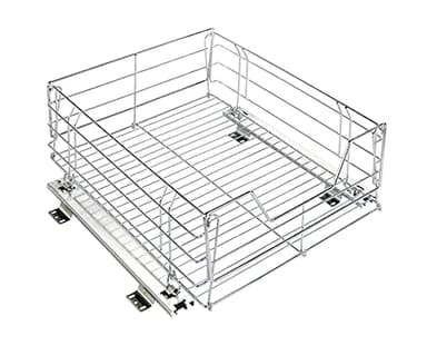 WENKO Maximex Tiroir Coulissant Cuisine pour Placard Maxi | Aménagement intérieur Placard sur roulettes | Espace Rangement supplémentaire | Acier | 50x23x50 cm | Chromé