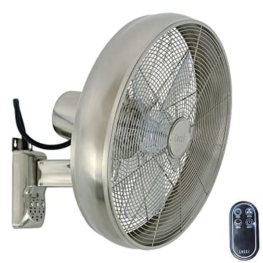 LUCCI AIR Ventilateur mural Breeze avec télécommande, ventilateur mural pivotant automatique, Ø 46 cm, acier