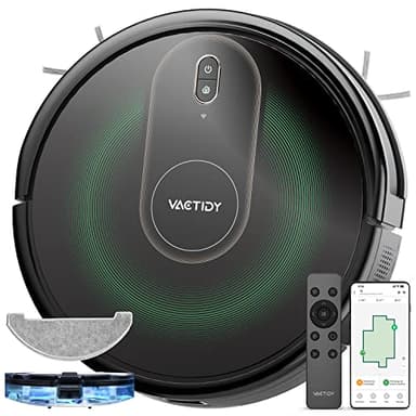Vactidy Aspirateur Robot Nimble T8, Aspiration Puissante, Contrôle avec App/Alexa/Siri, Robot Aspirateur Laveur 2 en 1, Idéal pour Les Poussière, Poils d'animaux, Cheveux, Tapis et Sols Durs
