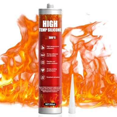 ALLONY Colle Haute Temperature, 300ML, Silicone Noir, Mastic Réfractaire, Colle Réfractaire Ignifuge pour Fixation et Réparation Cheminées, Poêles, Boucliers Thermiques, Fours