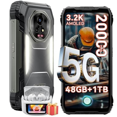 Blackview Xplore 2 Smartphone Incassable, 20000mAh-Android 15 Téléphone Portable Incassable, 48Go+1To Téléphone Incassable, 6.73" FHD, 120Hz, 3.2K AMOLED, 50+20MP, IP69K/Dual 5G SIM/WiFi 6E/MTK 8300