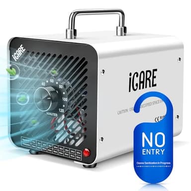 Générateur d'Ozone Domestique 30000 mg/h, Machine à Ozone pour Purification de l'Air et Élimination des Odeurs Dispositif d'Ozone Portable O3 pour Bureau, Salle de Bain, Maison, Voiture Blanc