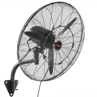 VEVOR Ventilateur brumisateur mural, 61,6 cm, ventilateur industriel oscillant étanche, 3 vitesses, 7000 CFM, ventilateur commercial ou résidentiel pour refroidissement entrepôt, serre, atelier, noir