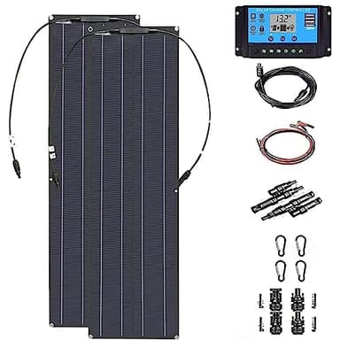 ZYLDDS Kit Panneau Solaire 400W 12V Panneau Solaire Souple,Chargeur de Batterie Solaire avec contrôleur,pour Camping-Cars, Caravanes, Bateaux, Toits