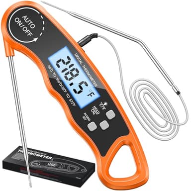 CIRYCASE Thermomètre Cuisine à Double Sonde, Thermometer Cuisson Viande Numérique Lecture Instantanée, Rétroéclairage & Calibration, Aimant pour Grillades, Four, Bœuf, Barbecue, Confiserie, Dinde
