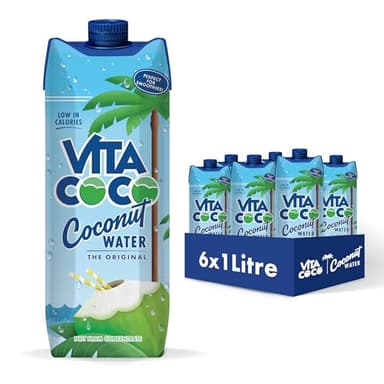 Vita Coco Eau De Coco Originale 6x1 Litre, riche en électrolytes, sans gluten, riche en vitamine C et en potassium, 6,9 kg 6000 ml