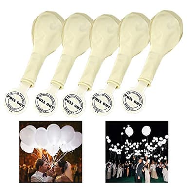 Xrten Lot de 25 Ballons Gonflables Blanc, Ballon LED Lumineux Ballon LED Mariage, Ballons Deco Anniversaire Soirée Partie